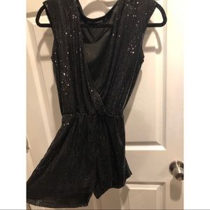 Black sequin romper